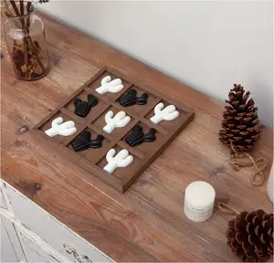 Design clássico de madeira tic tac toe board game for professional kid family board game home tableware gifting perfeito para aniversário