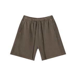 Short vintage personnalisé pour hommes, délavé à l'acide, séchage rapide et respirant, 100% coton avec impression de teinture solaire, style bouffant à bords bruts et décontracté - Product Image 1