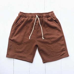 กางเกงขาสั้นกันเหงื่อของผู้ชายกางเกงขาสั้นแบบถักสีพื้นเอวกลางมีเชือกผูกสำหรับใส่เล่นฟิตเนสเล่นกีฬาวิ่งลำลองโลโก้ได้ตามต้องการ - Product Image 4