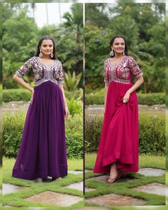 Vestido Kurti bordado de lentejuelas de algodón a la moda para mujer, traje Dupatta, ropa larga de fiesta para bodas, eventos para niñas, India 2025 - Product Image 6