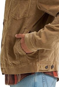 Brown Casual Solid 100% Cotton Corduroy <b>Trucker</b> <b>Jacket</b> <b>Men's</b> 4 Pocket Regular Fit Button Front Turn-Down Collar Winter Outerwear - Product Image 4