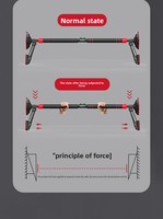 Barre de traction professionnelle sans perçage pour porte, robuste et réglable, station de musculation à domicile avec système de sécurité autobloquant