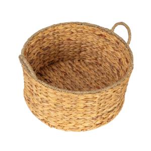 Panier rond en jacinthe d'eau et en herbe de mer tissé à la main avec poignées, panier de rangement fait à la main, vente en gros, écologique, fabriqué au Vietnam - Product Image 1