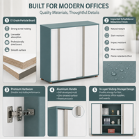 Armoire de classement de bureau en bois E1, en panneaux de particules mélaminés, avec poignées en aluminium, mobilier de bureau commercial
