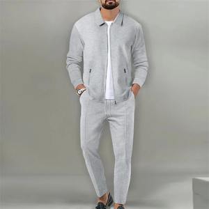 2025 ropa deportiva de terciopelo de alta calidad para hombre, conjunto de 2 piezas, cárdigan con cremallera, chaqueta y pantalones para correr en otoño - Product Image 4