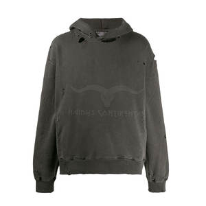 Meilleures ventes Sweat à capuche vieilli pour hommes Offre Spéciale hiver chaud couleur unie col à capuche teint uni couleurs personnalisées Logo polaire - Product Image 1