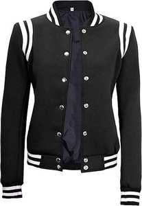 Veste universitaire sur mesure pour femmes, style baseball, lettres de l'école secondaire, OEM, satin uni, polyester teint, coupe-vent - Product Image 5