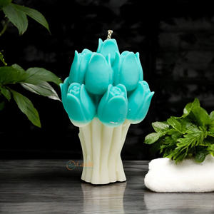 Bouquet de tulipes fait à la main bougie d'aromathérapie pour les festivals décor à la maison barres de graduation votive pour les mariages de Noël Pâques - Product Image 1