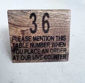 DIVRIS NJ-2326 Wooden Rectangle <b>Table</b> Number Stands Rustic Handmade for Restaurant and Wedding Decoration - Product Image 4