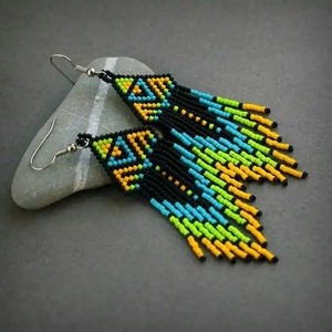 Pendientes de Mujer SHAAD, Diseño de Moda, Hechos a Mano, Ligeros, Estilo Floral, Tejidos a Crochet con Cuentas de Semillas, Multicolores, Artificiales - Product Image 4