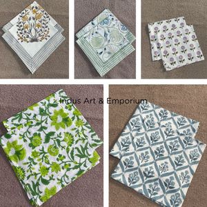 Eautiful-servilletas de algodón hechas a mano, servilletas coloridas con estampado de bloques de mano, venta al por mayor - Product Image 1