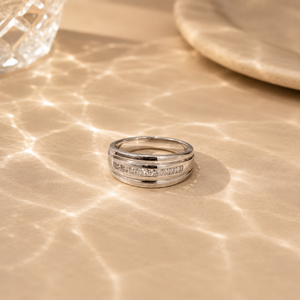 Rose Gold Plated Princess Cut CZ Eternity Band <b>Ring</b> - Product Image 4