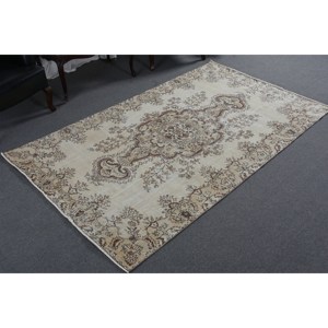 พรมโบราณสีเบจสีน้ำตาลตุรกีสไตล์วินเทจขนาด49x81ฟุตลายสานแบบแบนงานปะทำจากผ้าขนสัตว์ลาเท็กซ์สำหรับห้องนั่งเล่นความกว้าง4เมตร - Product Image 4