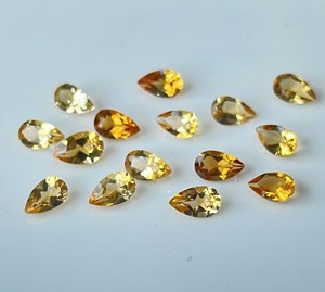 Citrine naturelle coupe poire 3x5mm à facettes-pierre précieuse coupe poire Citrine en vrac de qualité supérieure - Product Image 5