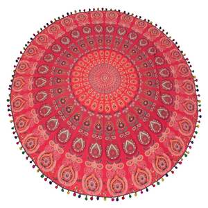 Mandala rond plage tapisserie Hippie Boho Mandala plage couverture Roundie indien coton jeter bohème rond maison nappe - Product Image 1