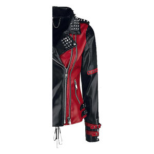 Blouson de moto pour femme en cuir véritable 100% de qualité supérieure, sur mesure, élégant, imprimé sur le devant, coupe-vent, chauffant pour l'hiver - Product Image 5