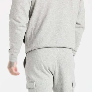 Plain Men Pullover Tracksuit 2-<b>Piece</b> Set Custom Logo <b>Hoodie</b> Sweatpants 100% Cotton Solid Anti-Bacterial Breathable Sporty Casual - Product Image 5