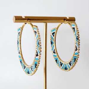 Pendientes de cuentas bohemios con diseño turquesa y cuentas de vidrio con flecos en cascada y regalo de joyería único de MS Handicraft - Product Image 4