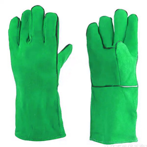 Guantes de soldadura de cuero dividido de piel de vaca de alta resistencia Guantes de seguridad resistentes a la abrasión por chispa de calor de alta calidad Barbacoa de extinción de incendios - Product Image 4