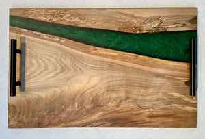 Plateau artisanal en résine fait main avec motif floral artistique pour restaurants à la maison servant de petits cadeaux - Product Image 3