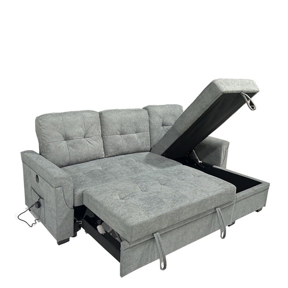 Small L Shaped Sofa Modern Fabric Sectional Set