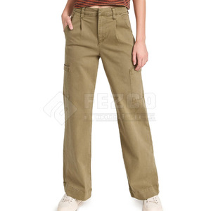 Pantalon cargo pour femme de couleur personnalisée avec multi-poches respirant et pour la marque privée d'été à vendre - Product Image 1