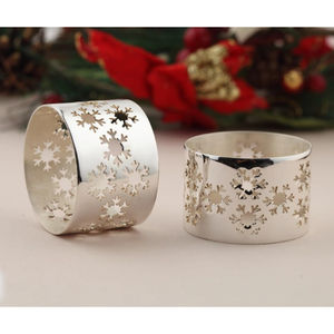 แหวนผ้าเช็ดปากโลหะกลวงรูปเรขาคณิตสีเงินที่ใส่ผ้าเช็ดปากหรูหราสำหรับงานแต่งงานงานเลี้ยงทานอาหาร - Product Image 6