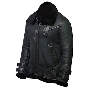 Customized Modern Style B3 Leather <b>Jacket</b> <b>for</b> <b>Men</b> Waterproof Quick Dry Stand Collar Breathable Plus Size - Product Image 6