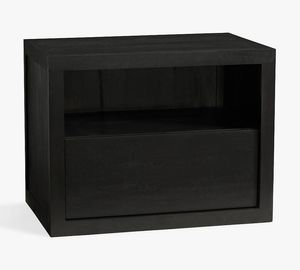 Table de chevet et armoire en bois de style moderne et transitoire, fabriquées à la main, avec 1 tiroir de rangement - Product Image 1
