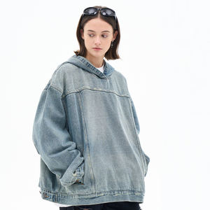 Sudadera con capucha vintage con hombros caídos de gran tamaño Fabricantes MOQ bajo Sudaderas con capucha con estampado de soplo de lavado ácido personalizadas Sudaderas con capucha sin cuerdas para hombres - Product Image 3