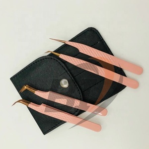 Aplicador de pestañas postizas de acero sostenible a granel profesional al por mayor pinzas de extensión de pestañas de volumen puntiagudo Etiqueta Privada - Product Image 6