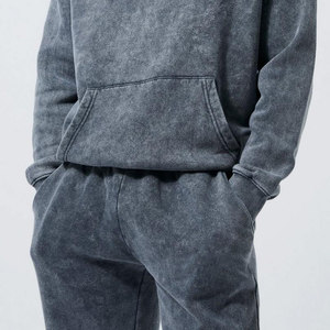 Nouveau style de sweat et pantalon de survêtement d'hiver en détresse délavé à l'acide de qualité supérieure pour hommes à bas prix survêtement unisexe respirant - Product Image 6
