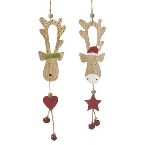 Ornement suspendu de Noël en bois classique pour cadeaux et bas ajoutant une touche personnalisée à la célébration des vacances - Product Image 3