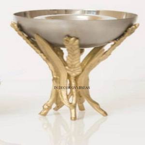 High Grade Gold Plated Aluminum Casted Unique Designer Base Stand And Round Shape White Color Metal Incense <b>Bakhoor</b> <b>Burner</b> - Product Image 5