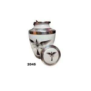 Urnas de cremación de metal para cenizas humanas Adulto para entierro funerario Urnas de cremación en el hogar para cenizas humanas (Blanco) - Product Image 1