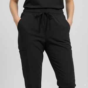 Cómodo Jogger Scrub Pant Exfoliantes médicos resistentes a las arrugas para mujeres Impreso Logo Tejido Uniformes de enfermería Hospital Mayorista - Product Image 3