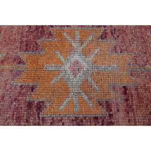Tapis turc vintage 2,9x11,1 pi (88x337 cm), tapis rouge uni - Product Image 2