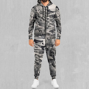 Nueva llegada de calidad premium de invierno impreso sublimación chándal conjunto para los hombres 100% algodón respetuoso con el medio ambiente de peso pesado - Product Image 1