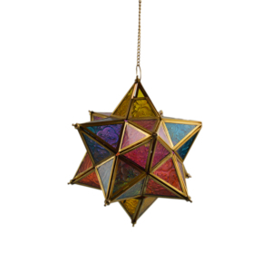 Original Quality Candle Lanterns Metal and Glass Combo Colored Finishing Design <b>Star</b> Lanterns Multiple Shaped T-<b>Light</b> Lanterns - Product Image 2