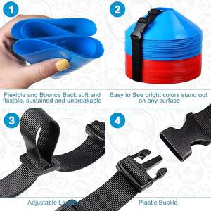 Cônes d'agilité numérotés en PVC souple et en HDPE de qualité personnalisés, marqueurs de vitesse pour l'entraînement au football, flexibles - Product Image 4