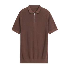 Streetwear Logo personnalisé Coupe ample Respirant Tee Broderie acrylique Imprimé Polo en tricot T-shirts pour hommes Polo à manches courtes - Product Image 1