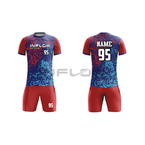 เสื้อฟุตบอลสั่งทำพิเศษสำหรับผู้ใหญ่และเยาวชน ผ้าโพลีเอสเตอร์ 100% เสื้อฟุตบอลสโมสร เสื้อทีมฟุตบอล - Product Image 3