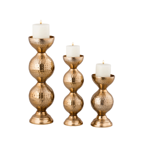 Juego de dos candelabros con acabado antiguo dorado de Metal para velas cónicas, candelabro decorativo para soporte de velas de boda - Product Image 4