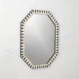 Cadre de miroir incrusté d'os de luxe miroir mural incrusté d'os miroir incrusté d'os de meilleure qualité par Noshahi corne animer outre-mer de l'inde - Product Image 4