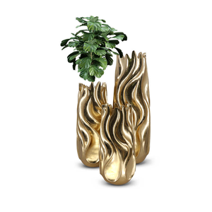 Vase à fleurs pour la décoration de la maison et de l'hôtel, qualité exclusive, vase à fleurs en aluminium finition antique - Product Image 1