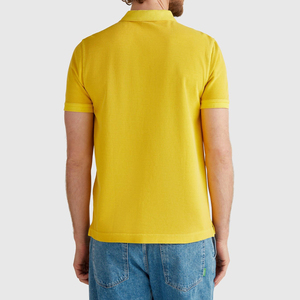 เสื้อโปโลแบบปกติสำหรับผู้ชายแบบลำลองธุรกิจใส่ฤดูร้อนสีเหลืองเสื้อระบายอากาศมีปกแบบหลวมฉลากส่วนตัว - Product Image 4