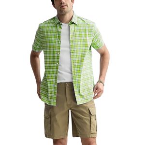 เสื้อฮาวายมีกระดุมสำหรับผู้ชาย, ผ้าฝ้ายลินินลายดอกไม้ระบายอากาศได้ดีสำหรับฤดูร้อนชุดทางการวันหยุดพักผ่อนชายหาดเขตร้อน - Product Image 1