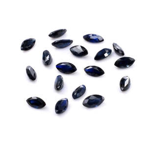 Saphir bleu naturel non traité taille brillant marquise 2x4mm 2.5x5mm, opale aigue-marine facettée calibrée pour la fabrication de bijoux - Product Image 2