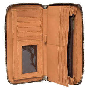 Bolso de mano de moda bohemio para mujer Diseño triple hecho a mano con protección RFID Cierre a presión Estampados de animales Hecho EN LA India - Product Image 3