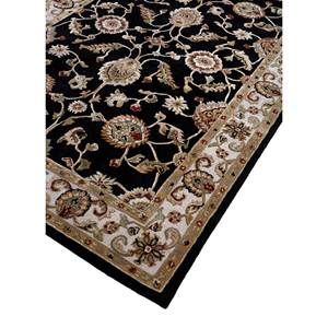 Tapis en laine et viscose tufté à la main Kasbah gris et noir, motif floral, pour salon, chambre à coucher, rectangulaire 4m, épaisseur 10mm - Top-1517 - Product Image 2